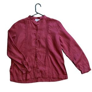 Nordstrom red linen shirt, medium